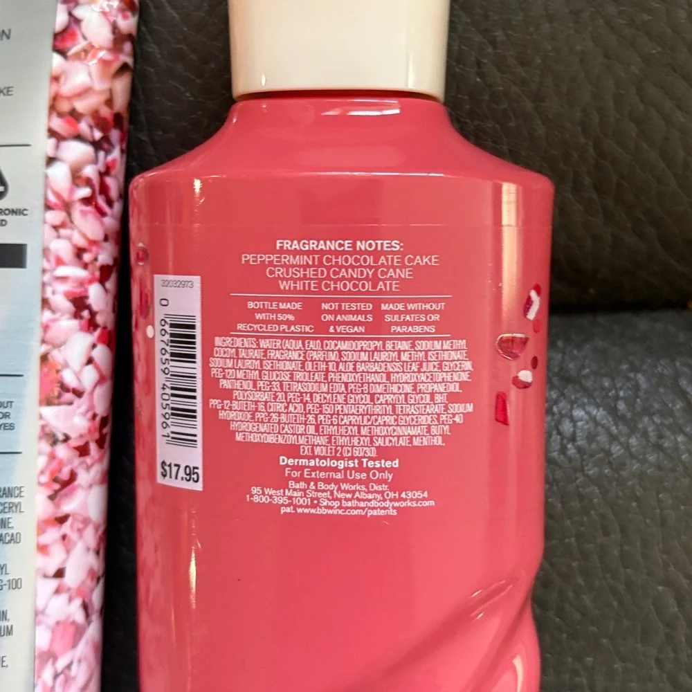 Bath and body peppermint bark truffle body care set